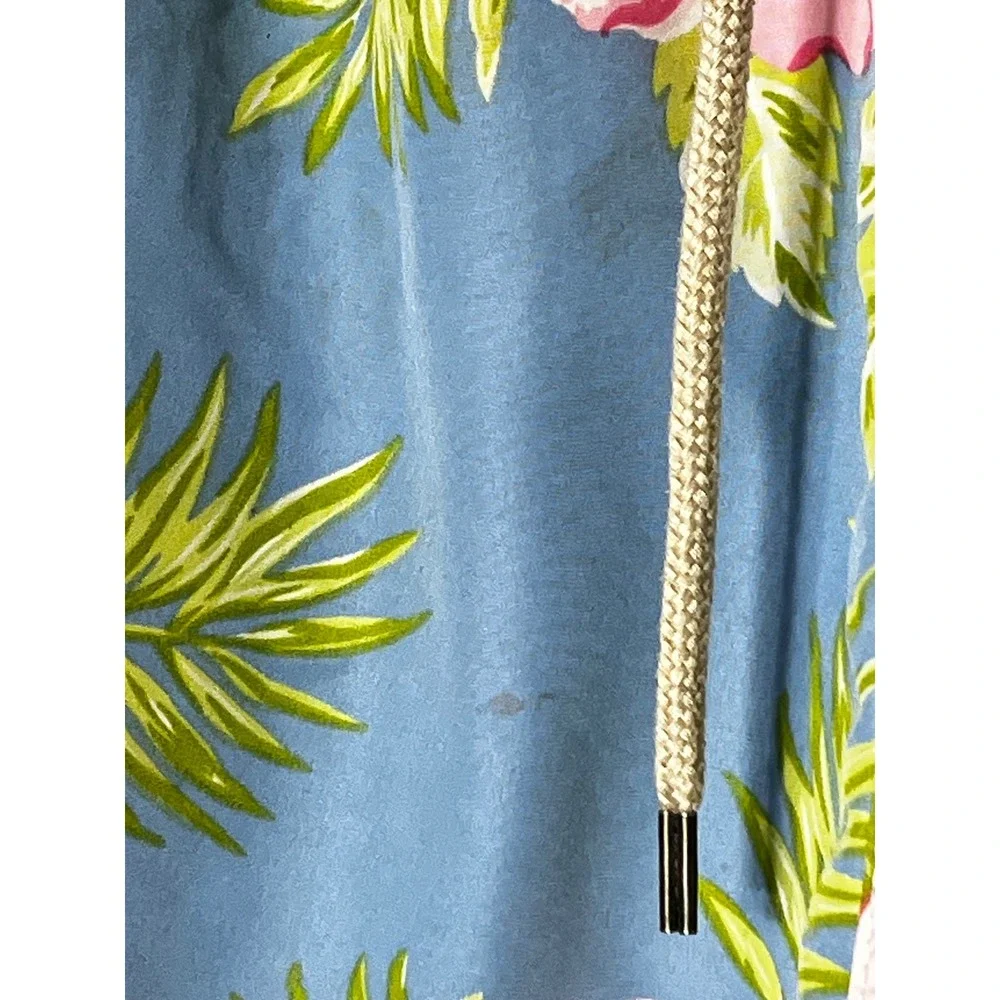 Polo Ralph Lauren‎ Mens Blue Hibiscus Floral Tropical Swim Trunks Board Shorts